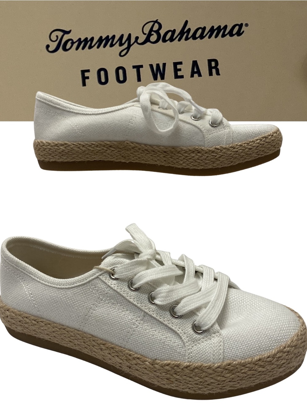 Tommy Bahama Galana white espadrille sneakers, size 8 NWT
